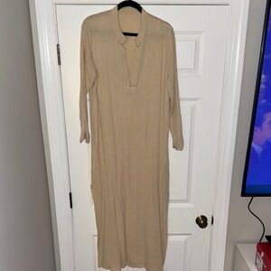 Source Unknown Beige Long Sleeve Dress